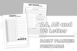 Printable Daily Planner Fillable