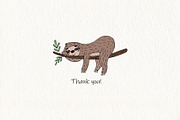Cute Sloth! Hand drawn., a Background Graphic by Irene_Boiko_ART (Thumbnail 8 of 8)