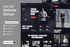 Law Lab Landing Page, an UI Kit Template by sajon.co