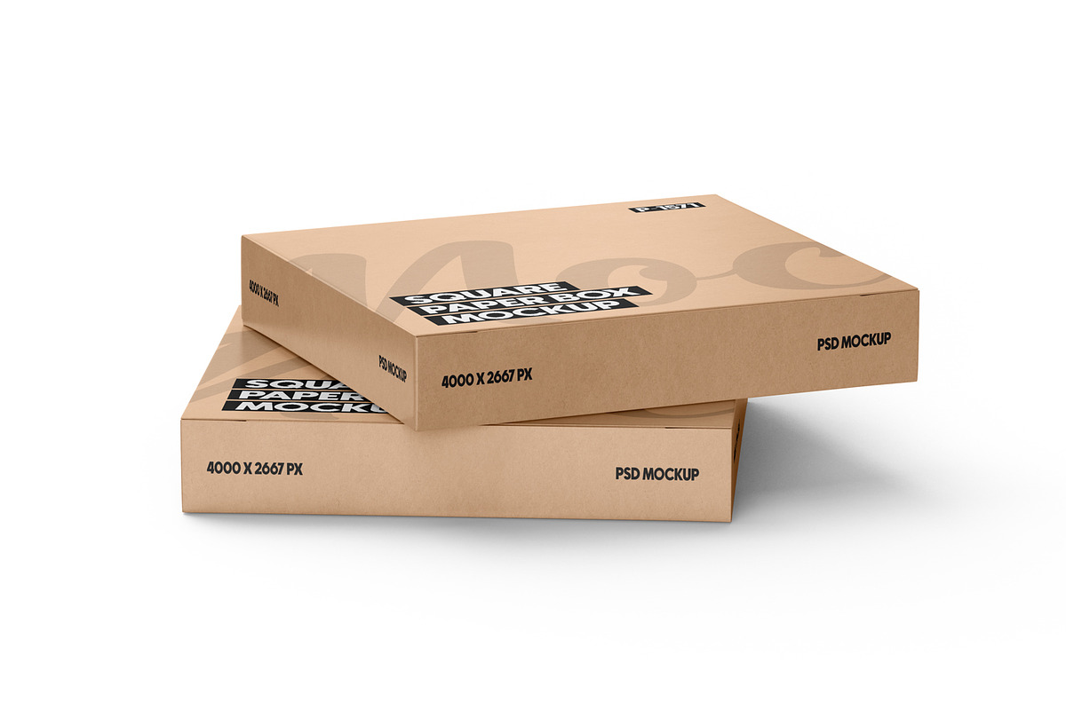 Kraft Square Box Mockup, a Packaging Mockup by Ram Studio (Photo 5 of 14)