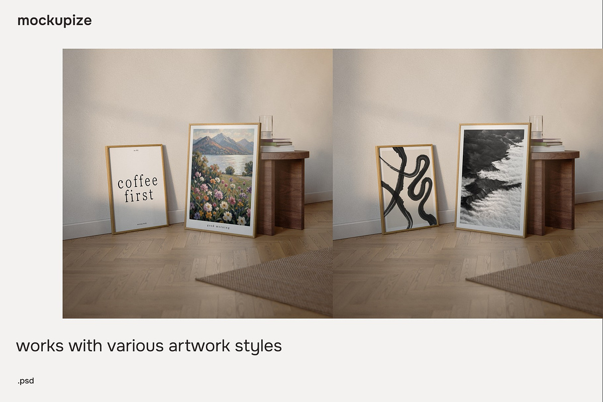 4x5 Two Frame Leaning Mockup, a Household Mockup by mockupize (Photo 6 of 7)