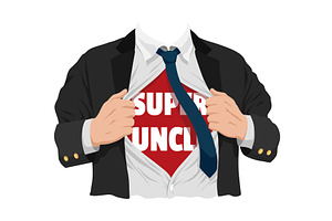 Opening shirt superhero, a Person Illustration by Things for designers