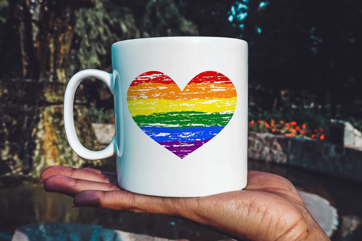 LGBT Pride Flags, Rainbow Heart Flag, an Object Graphic by jelisua88 (Photo 3 of 5)