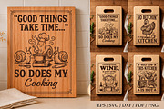 Funny Kitchen Cutting Board SVG, a Seasonal Illustration by Libby Wishes (Thumbnail 1 of 3)
