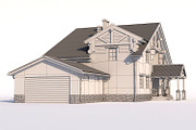 A Chalet house with a garage, an Architecture 3D Model by profdesign (Thumbnail 20 of 21)