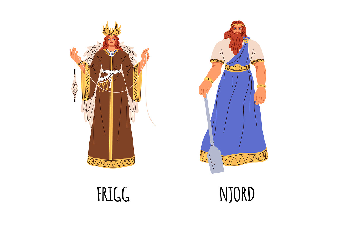 Norse mythology. Gods, goddesses set, a Person Illustration by Good Studio (Photo 6 of 9)