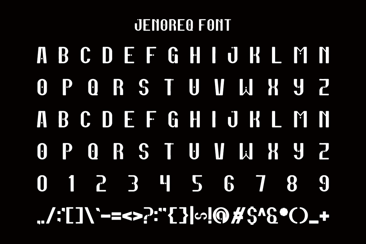Jenoreq -  Modern Sans Serif Font, a Sans Serif Font by Iqsiart Studio (Photo 5 of 6)