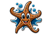 Cute Smiling Starfish with Bubbles, an Animal Illustration by Ghagra (Thumbnail 2 of 3)