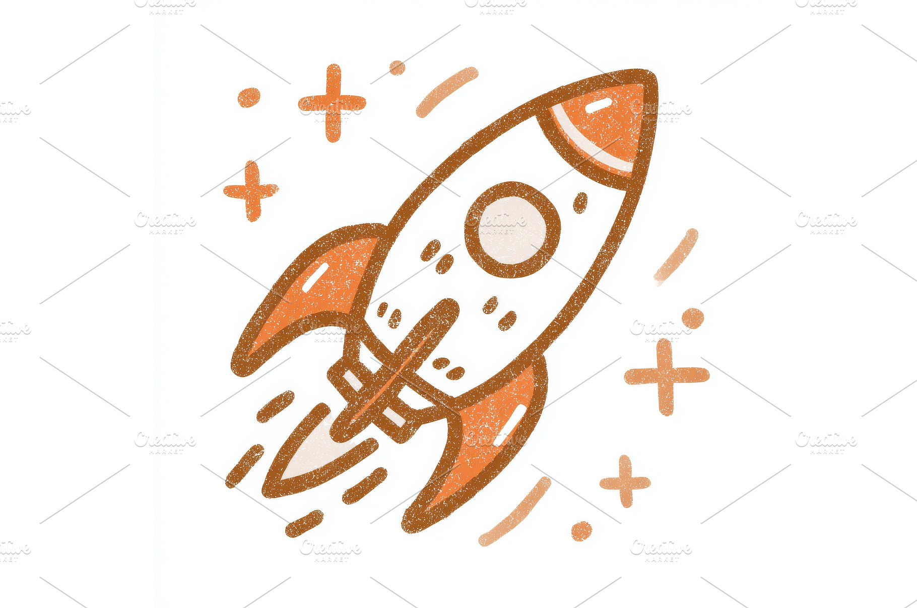 A colorful design featuring a rocket, a Transportation Photo by ZinetroN