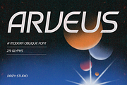Arveus – Modern Oblique Font, a Sans Serif Font by Drizy (Thumbnail 1 of 9)