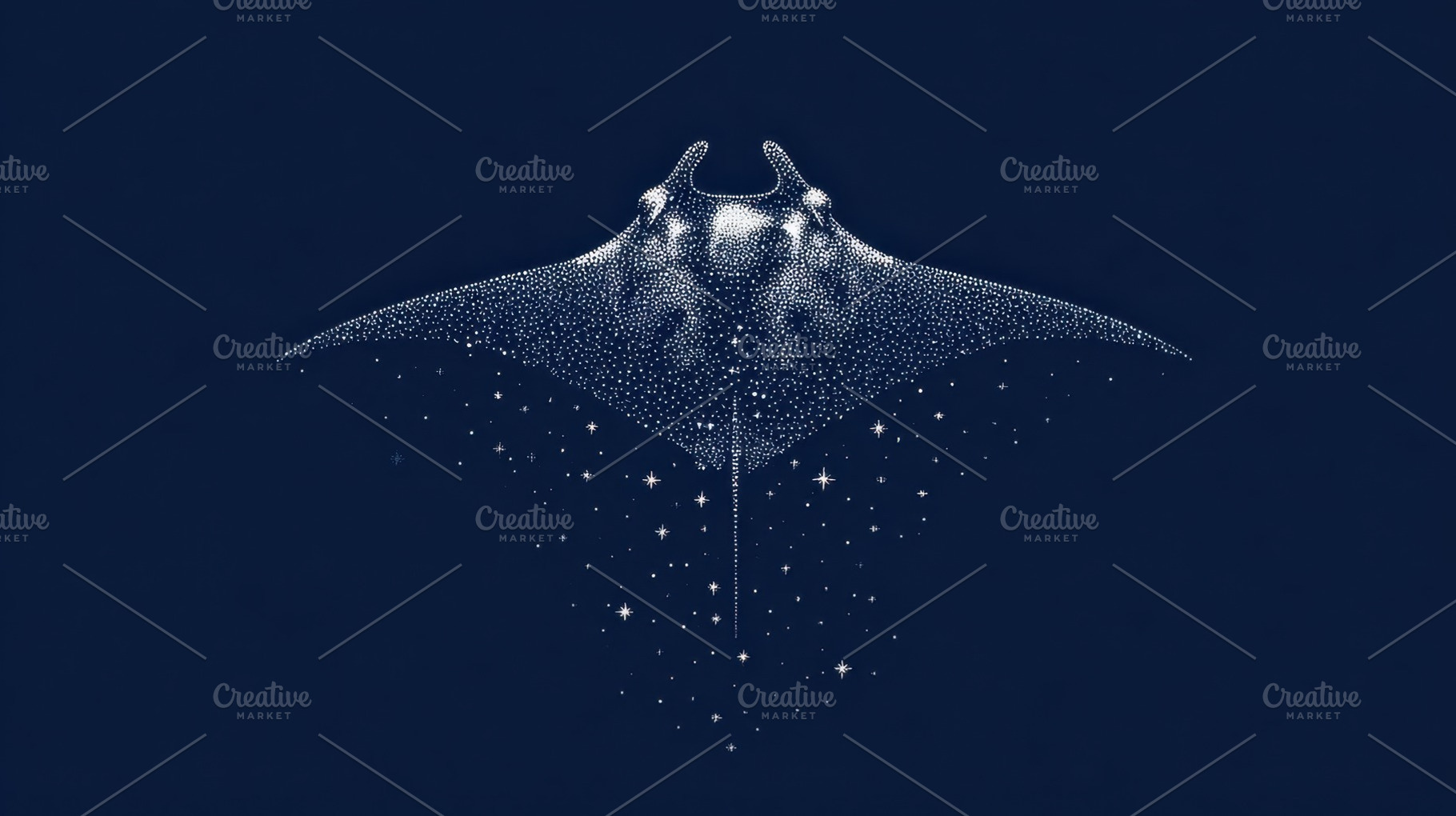 Manta ray swims through dark water, a Photo by Beautiful things