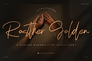 Rosther Golden, a Handwritten Font by agnyhasyastudio (Thumbnail 1 of 10)