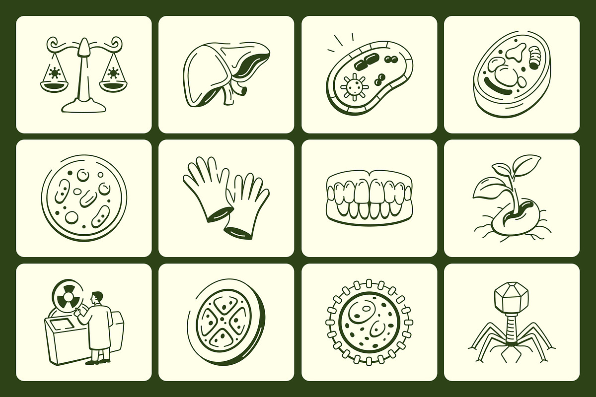 Biology Doodles Icon Pack, an Outline Icon by Vectors Market (Photo 6 of 7)