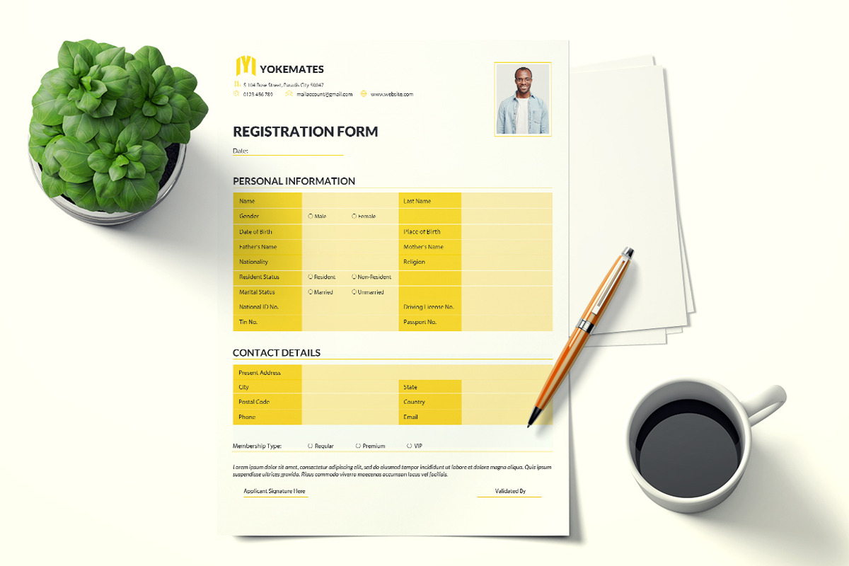Registration Form, a Stationery Template by iDoodle Studio (Photo 4 of 4)