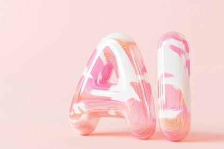 Multicolored shapes forming word AI on soft pastel background, a Photo by Dvoevnore photos