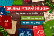 65  Seamless Christmas Patterns, a Pattern Graphic by SwetTS (Thumbnail 1 of 7)