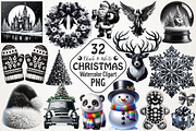 Black And White Christmas  Clipart, an Illustration by RobertsArt (Thumbnail 1 of 5)