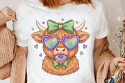 Retro Mardi Gras Highland Cow Png, an Illustration by Creative Art (Thumbnail 5 of 6)
