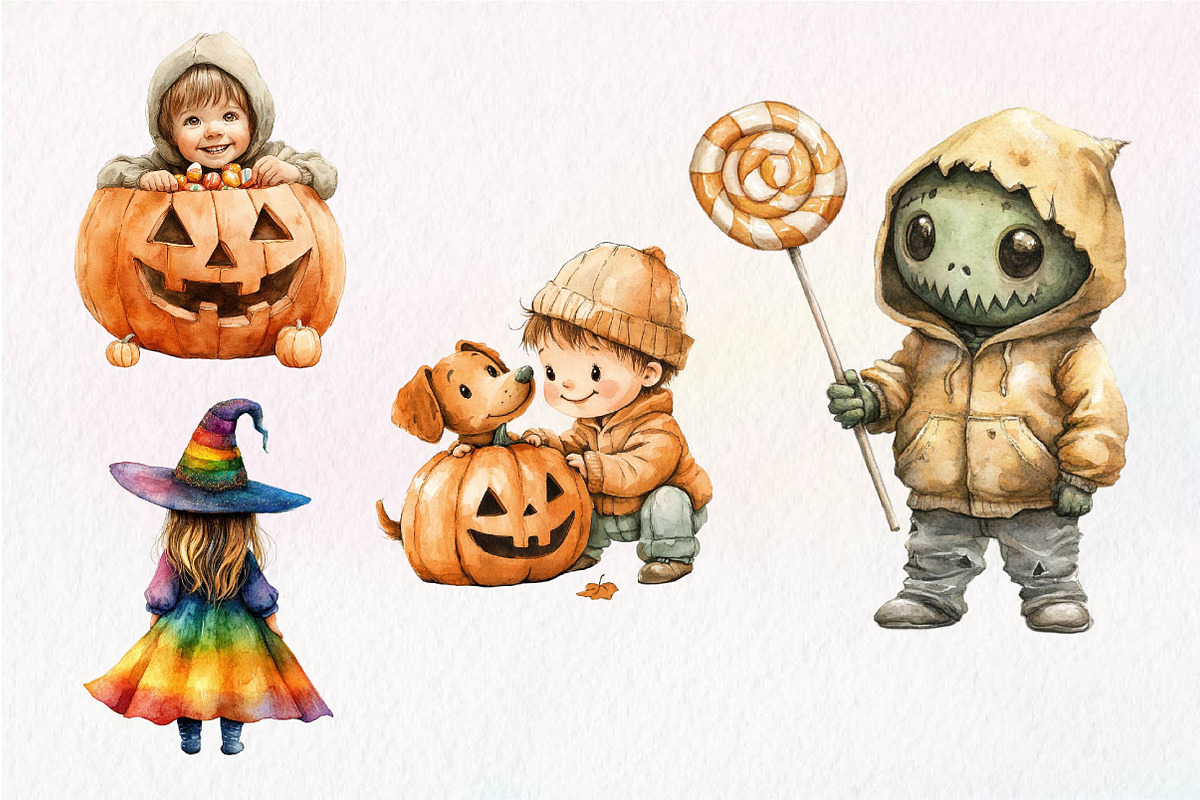 Kid Halloween Sublimation Clipart, an Illustration by Dream Creation (Photo 7 of 7)
