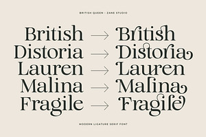 British Queen - Modern Ligature Font