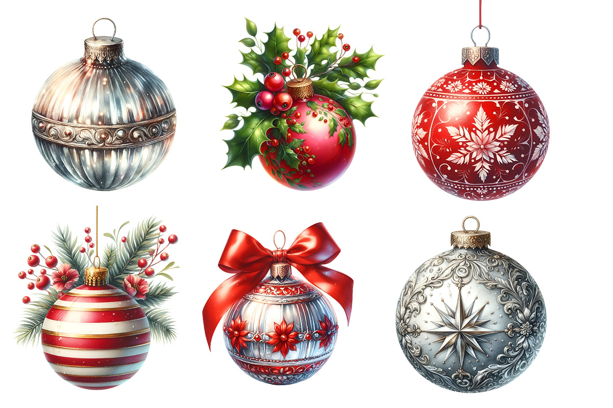 Christmas Ornaments Clipart, an Illustration by Designworld (Photo 2 of 5)