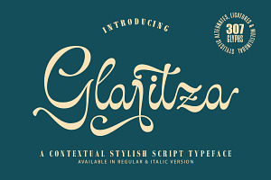 Glaritza Script, a Script Font by Suza Studio