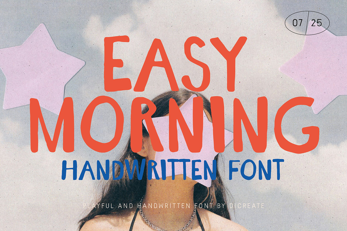 Easy Morning. Handwritten Font, a Handwritten Font by dicreate (Photo 1 of 13)