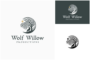 Grass Wolf Willow Tree Moon Logo, a Branding & Logo Template by Enola99d