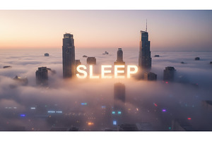 City skyline in morning fog with, an Architecture Photo by Igor Tichonow