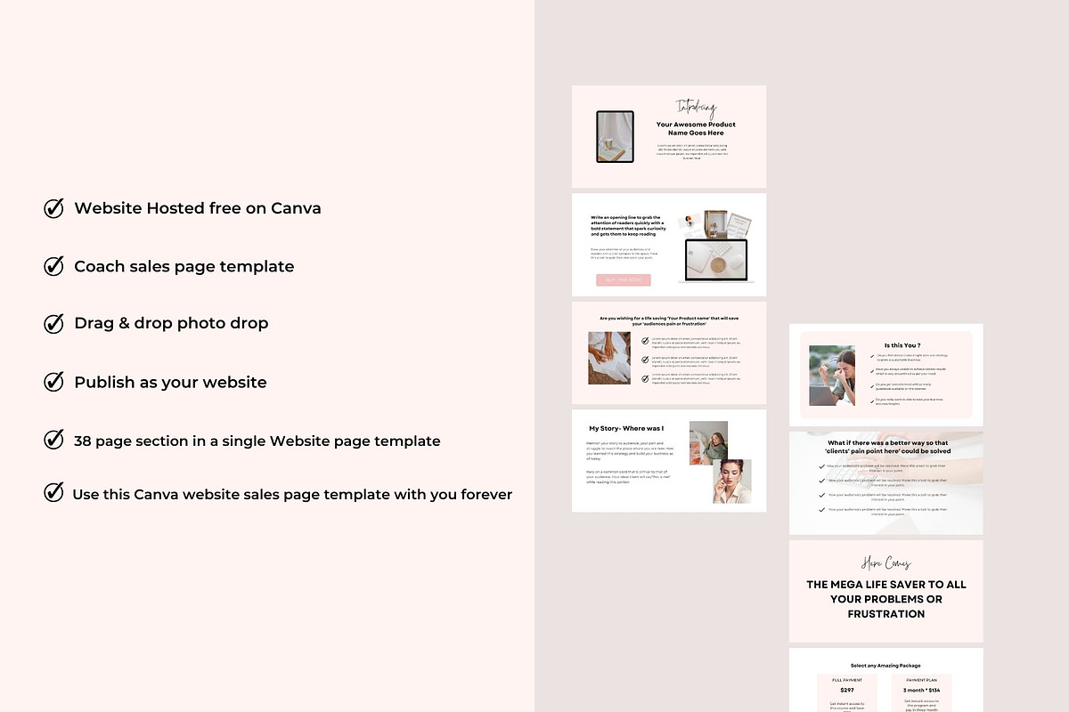 Landing Page Sales Page Canva, a Landing Page Template by Deepa Template Studio (Photo 6 of 9)