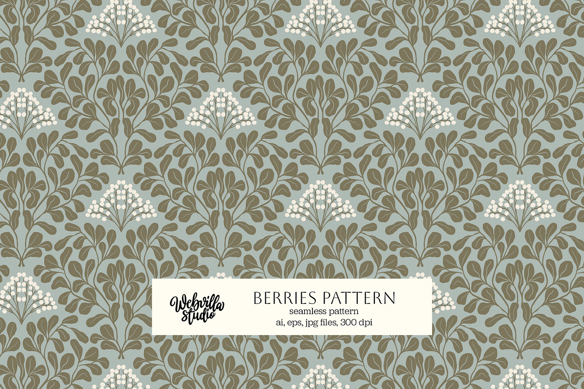 Berries Pattern, a Wallpaper Graphic by Bloomart Studio (Photo 1 of 7)