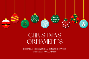 Christmas Ornaments, a Decorative Illustration by Raafeya's Crafts