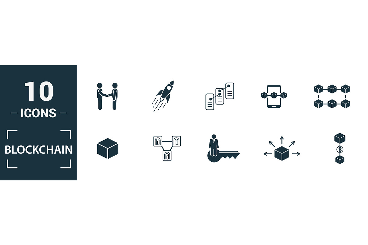Blockchain Filled Icon Set, an Object Graphic by Aimagenarium@gmail.com (Photo 2 of 3)