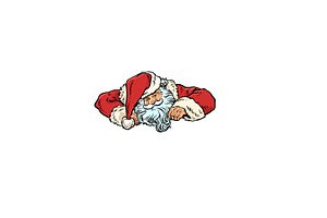 Pop Art Retro Santa Claus looks down, an Illustration by studiostoks