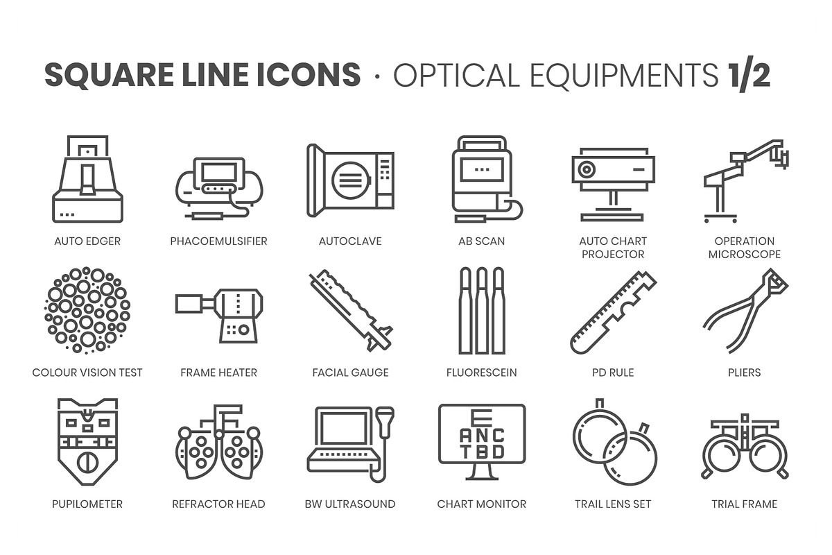 Square line icons, an Outline Icon by Howcolour (Photo 52 of 85)