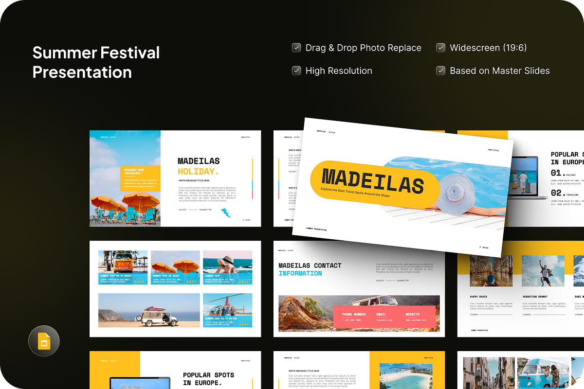 Summer Festival Google Slide, a Presentation Template by SquidPixey (Photo 1 of 7)