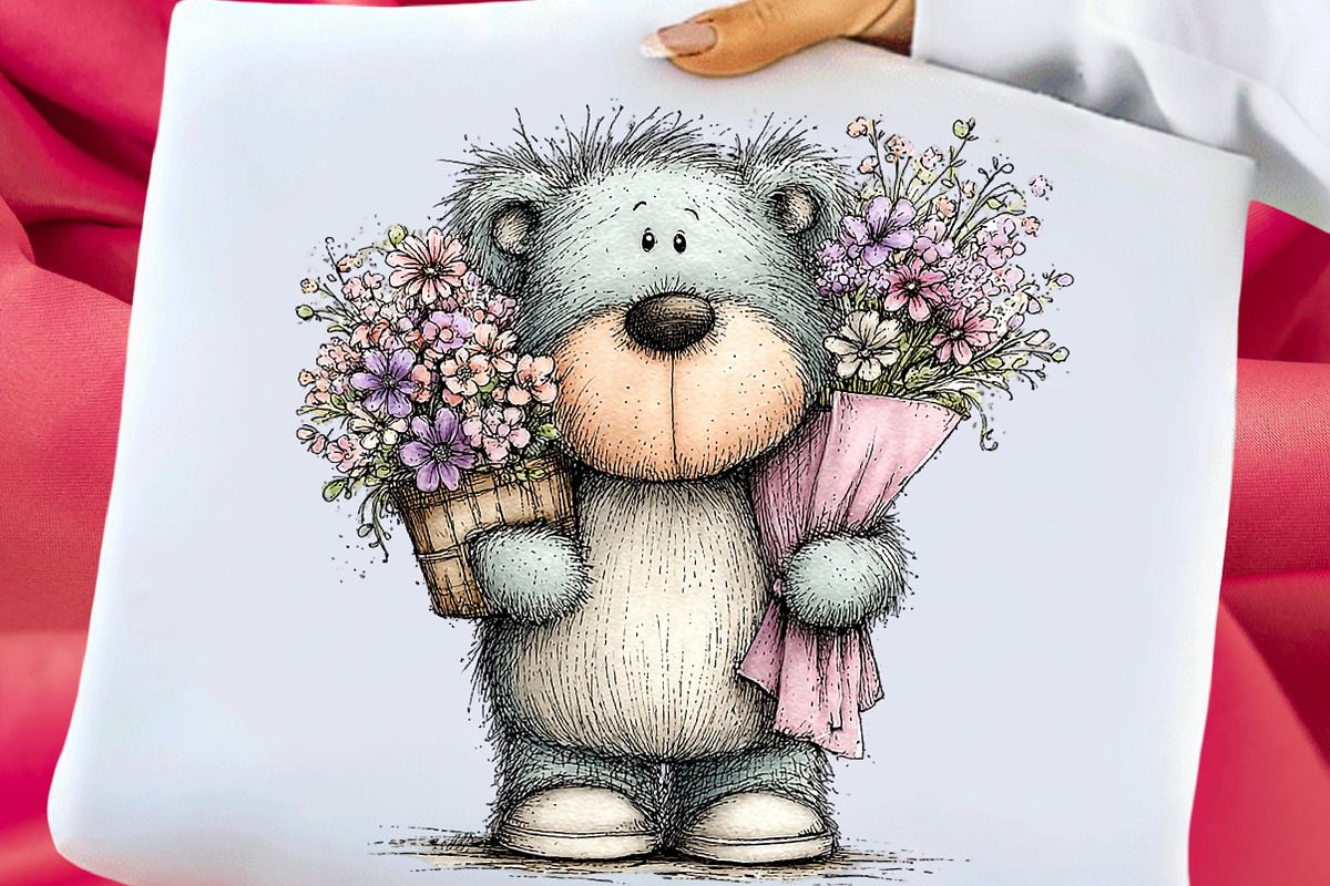 Whimsical Spring Teddy Bear Clipart, an Illustration by Libby Wishes (Photo 4 of 8)