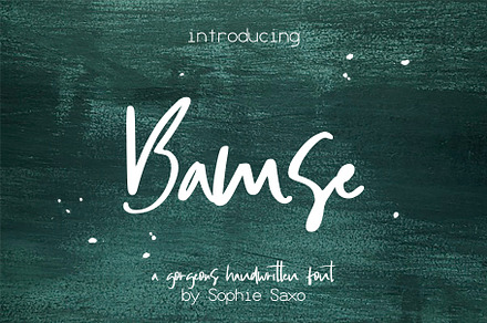 Bamse Font, a Script Font by SophieSaxo