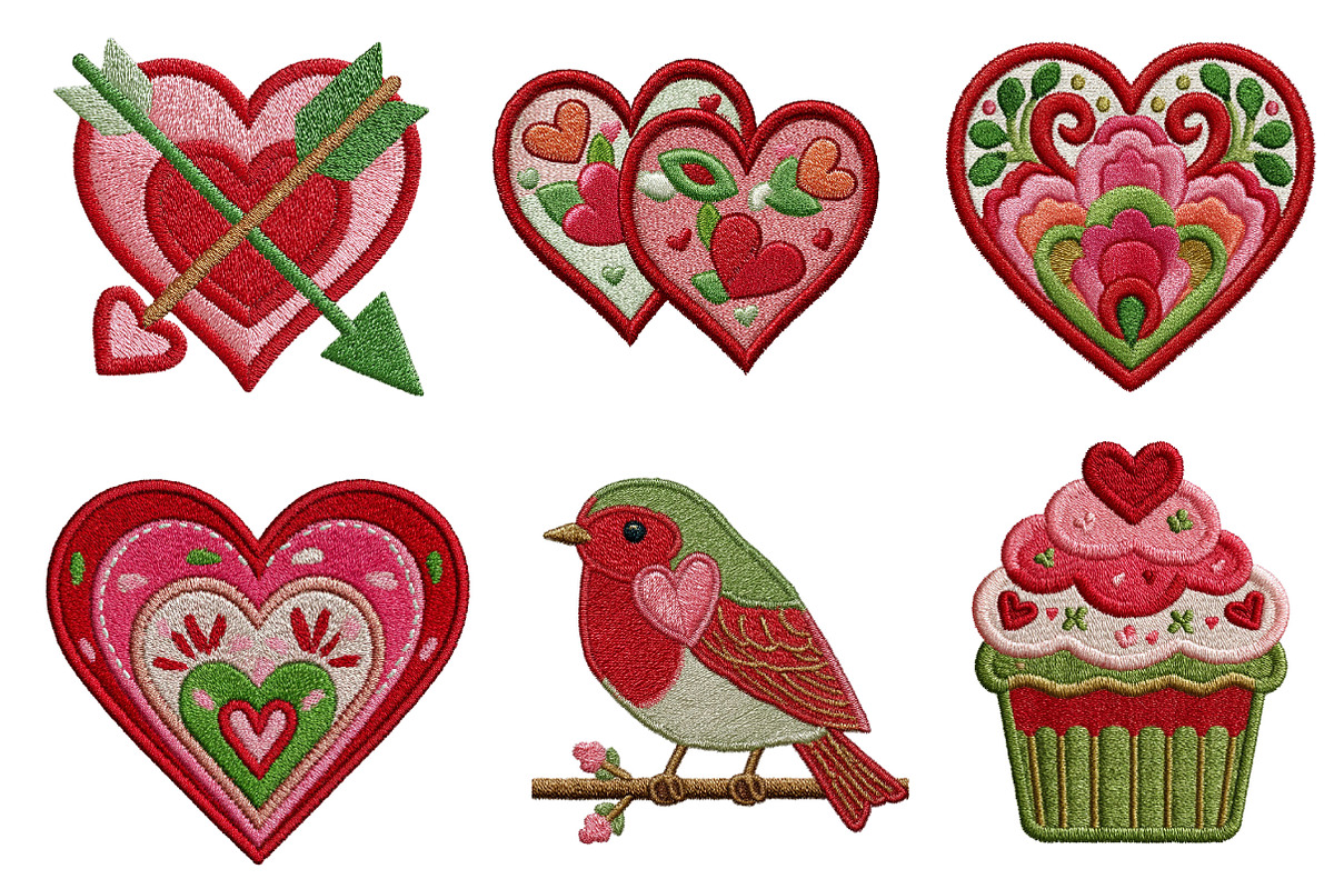 Valentine's Embroidery Clipart, an Illustration by Dream Creation (Photo 3 of 7)