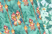 Cute Parrots Digital Papers, a Pattern Graphic by Phantasia Design (Thumbnail 2 of 7)