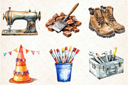 Labor Day Watercolor Clipart, an Illustration by Libby Wishes (Thumbnail 4 of 6)