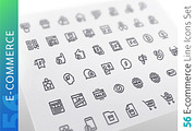 E-commerce Line Icons Set, an Outline Icon by Voysla's Shop (Thumbnail 1 of 4)