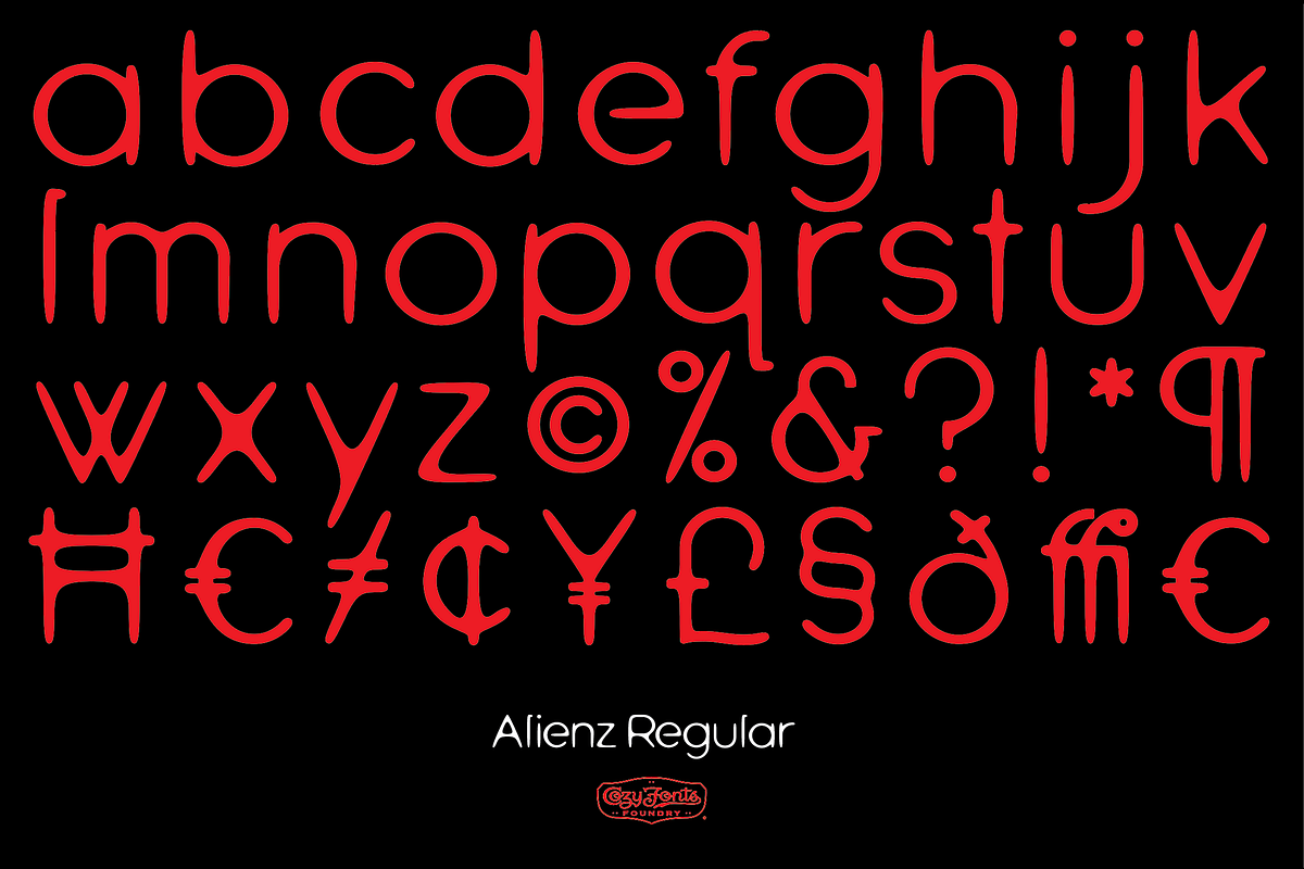 Alienz Regular, a Font by CozyFonts Foundry (Photo 2 of 4)