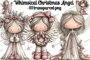 Whimsical Christmas Angel Clipart, an Illustration by DreamArtGraphic (Thumbnail 1 of 5)
