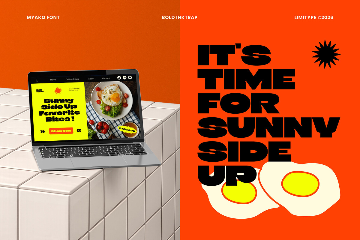 Myako - Bold Inktrap Font, a Sans Serif Font by limitype (Photo 10 of 12)