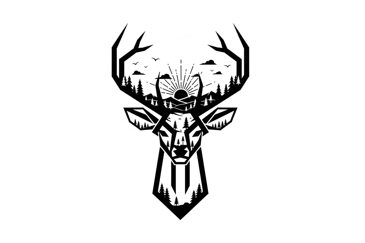 Artistic Geometric Deer Head Bundle, an Illustration by yasushie (Photo 24 of 31)