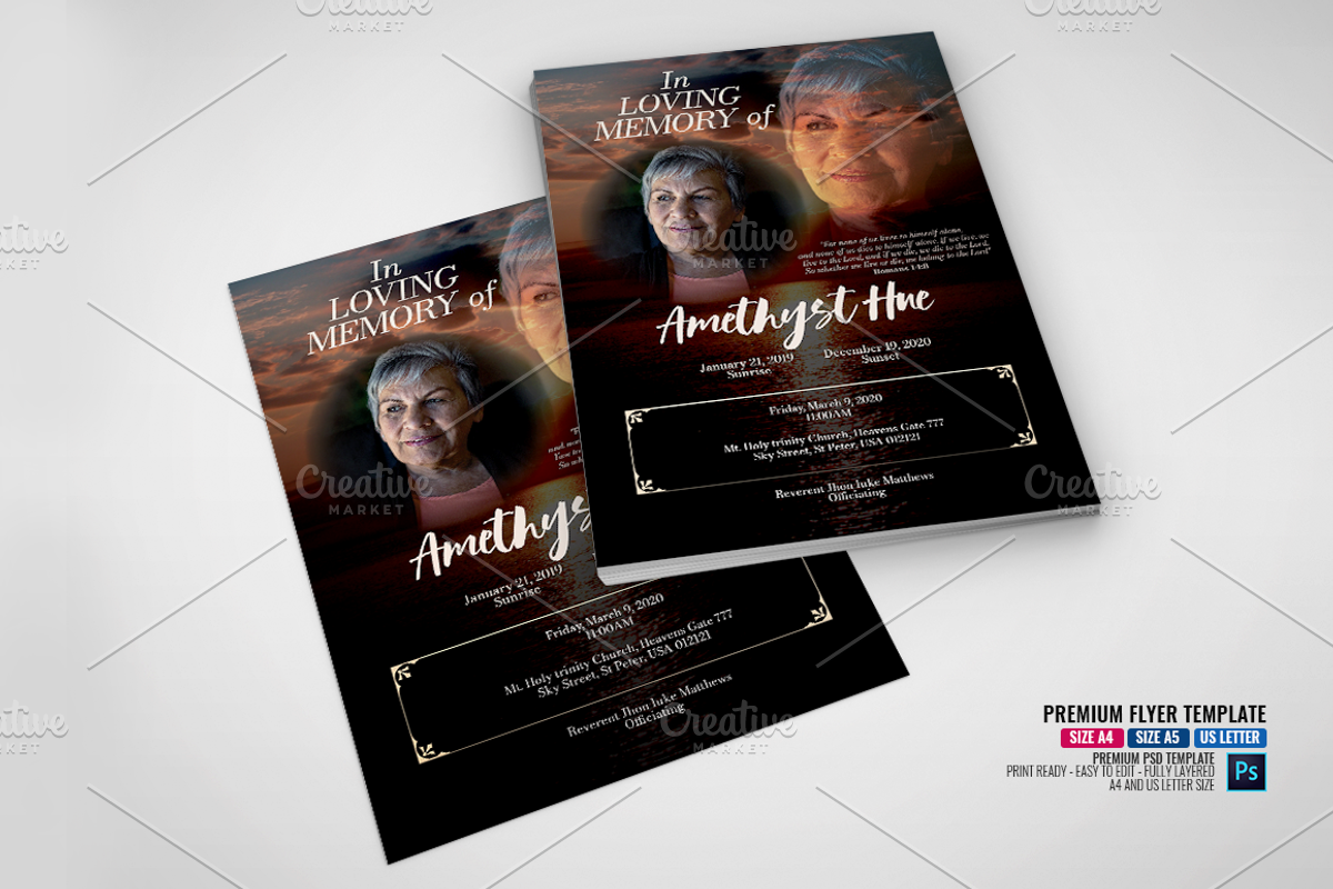 Memorial Program Flyer, a Flyer Template by PSDPixel (Photo 4 of 5)
