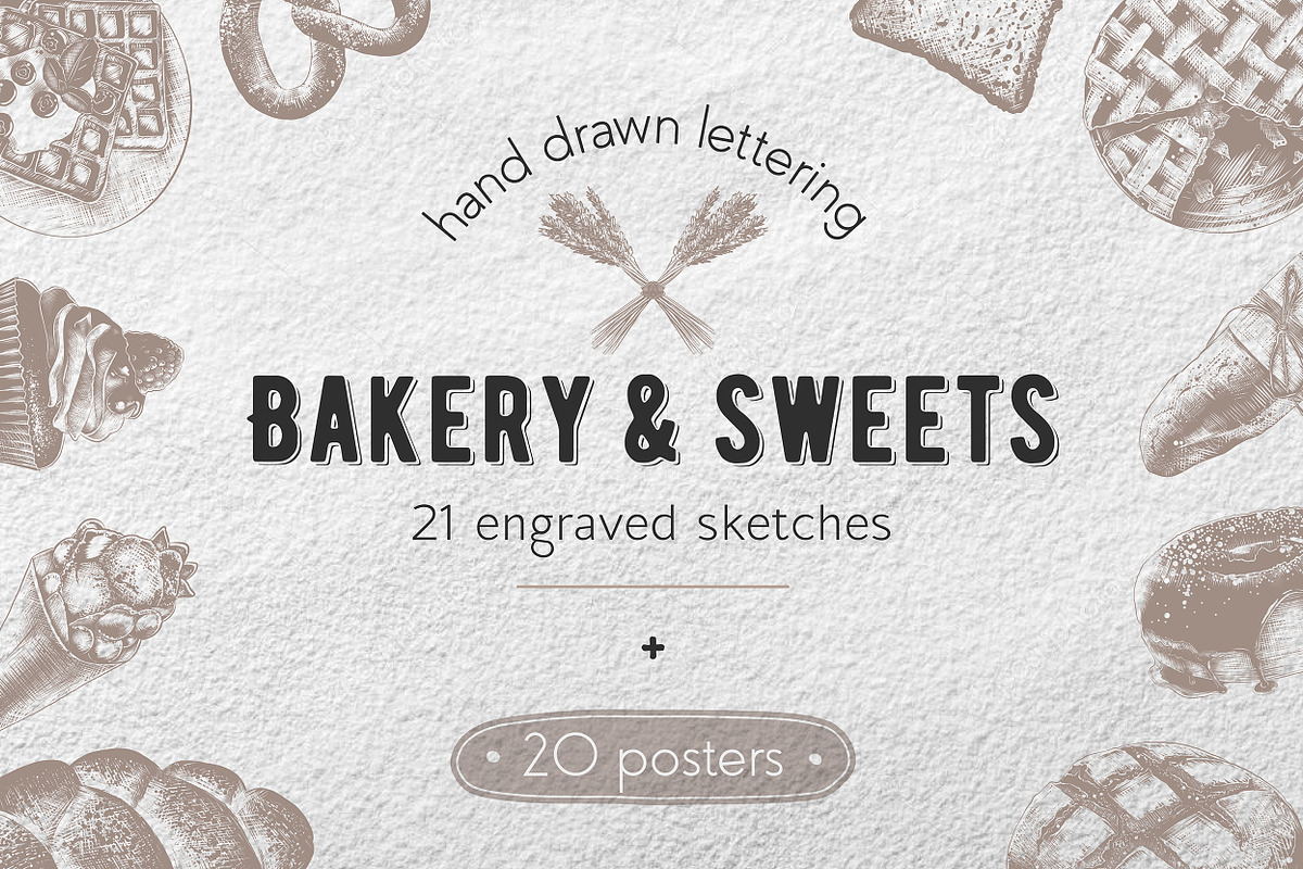 Bakery sketches and lettering, a Decorative Illustration by Akimo Mia (Photo 1 of 10)