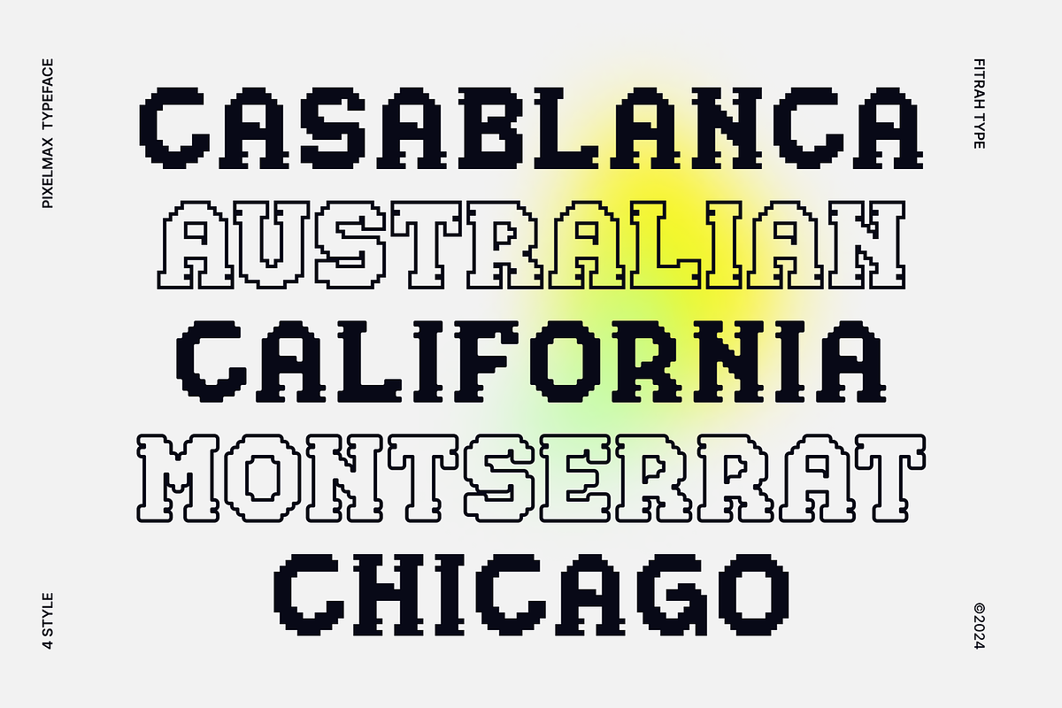 Pixel Max Typeface, a Sans Serif Font by Fitrah Type (Photo 7 of 15)