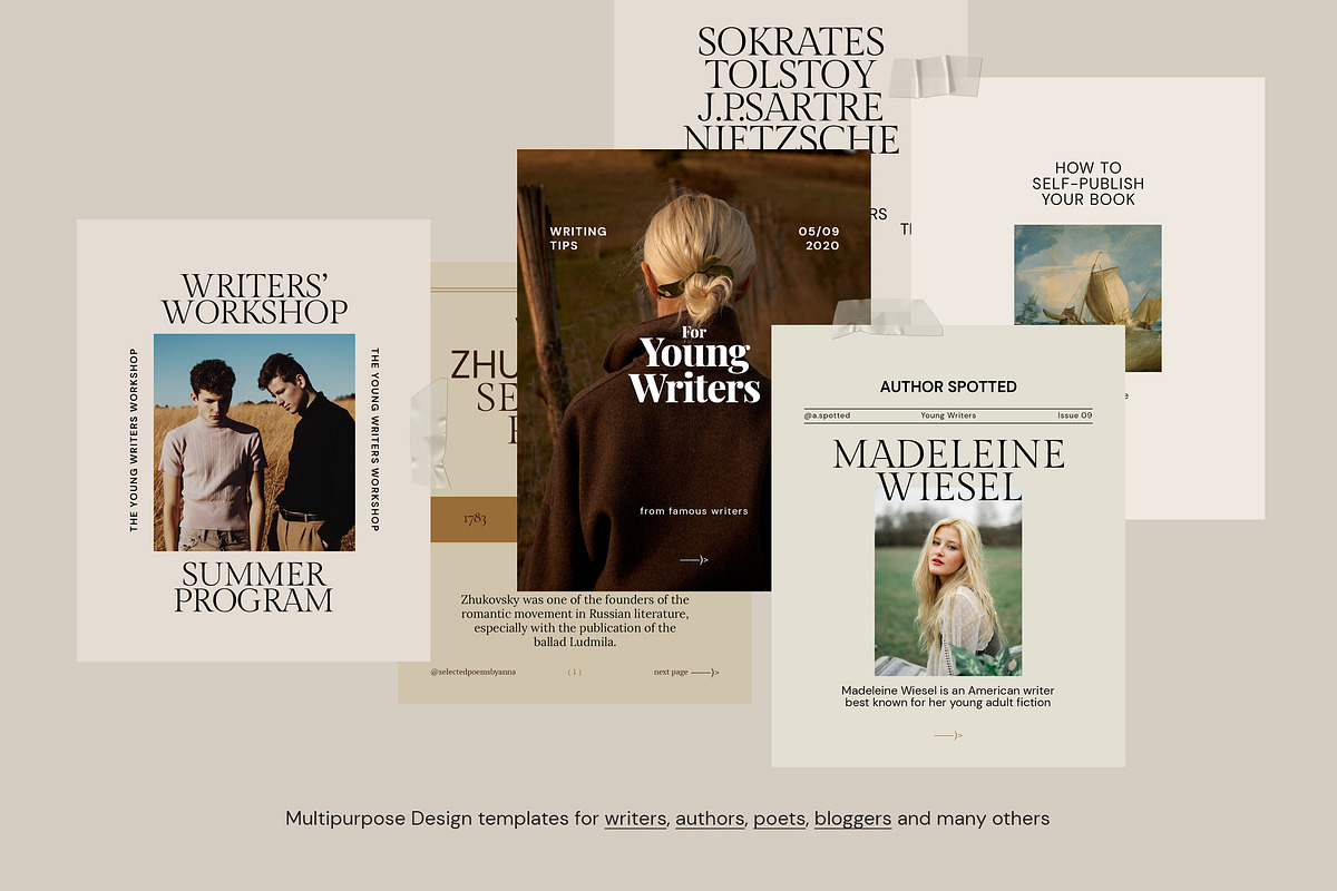 Writers Instagram Carousel Templates, a Social Media Template by September 5th (Photo 4 of 14)